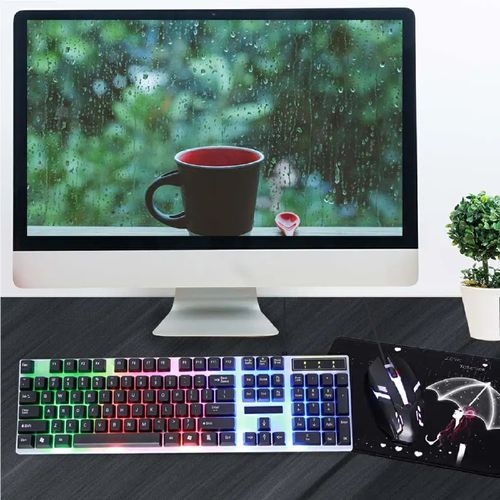 Colorful Lights Mouse Keyboard Set