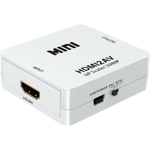 Other Mini AV/RCA/CVBS Jack To A HDMI Scaler 1080P Converter Box AV2HDMI Video Adapter For HDTV TV PS3 PS4 PC DVD Xbox Projector( White)