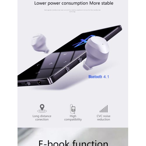 IQQ X3 8GB bluetooth 4.2 MP3 MP4 Player with Loudspeaker External Sound FM Radio Recording Silver