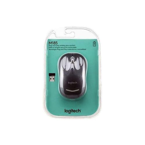 Logitech M185 Wireless Optical Mouse - Black