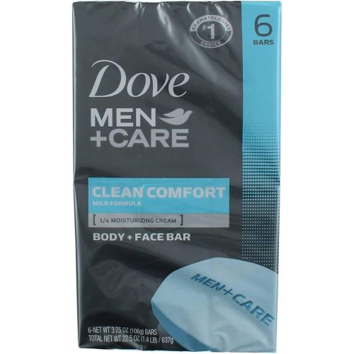 Dove Men+Care MEN + CARE Body Soap and Face Bar to Hydrate Skin Clean Comfort More Moisturizing Than Bar Soap 6 Bars