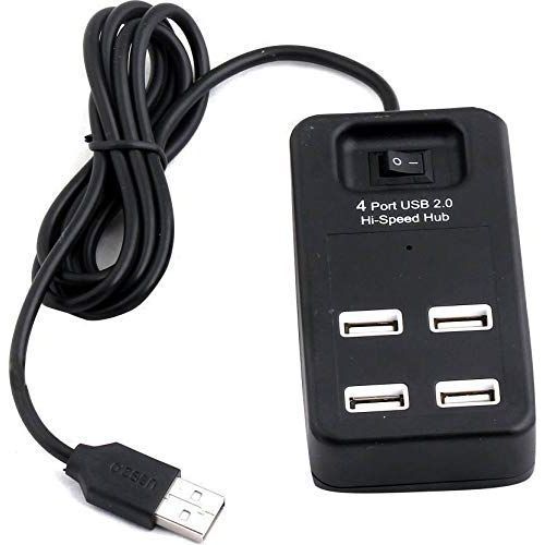 USB HUB 4 Port 2.0 High Speed USB Hub Adapter - Black