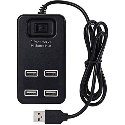 USB HUB 4 Port 2.0 High Speed USB Hub Adapter - Black