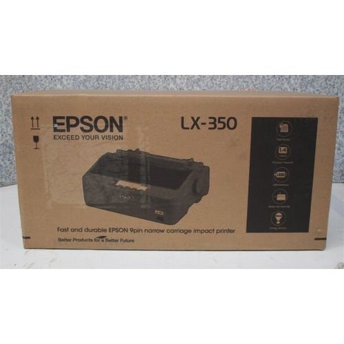 Epson Refurbished /open Box LX-350 9-Pin Dot Matrix Impact Printer (Speed: 347 Cps, Interfaces: USB/Parallel/Serial)Black