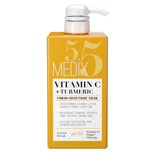 Medix 5.5 Vitamin C Cream W/Turmeric For Face And Body Firming & Brightening Cream For Age Spots Dark Spots & Sun Damaged Skin Anti Aging Cream Infused W/Vitamin E Ginger Ginseng