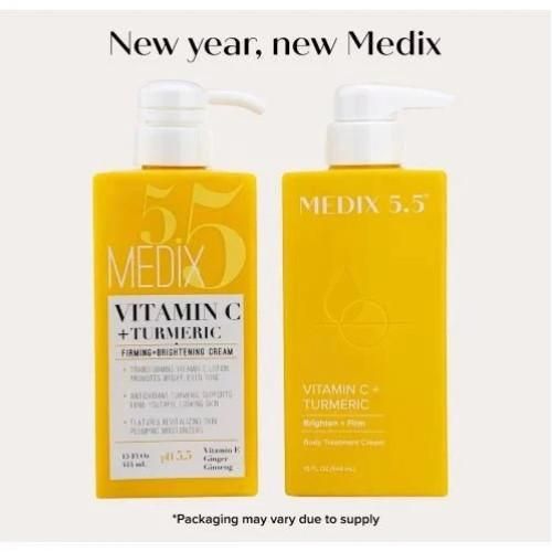 Medix 5.5 Vitamin C Cream W/Turmeric For Face And Body Firming & Brightening Cream For Age Spots Dark Spots & Sun Damaged Skin Anti Aging Cream Infused W/Vitamin E Ginger Ginseng