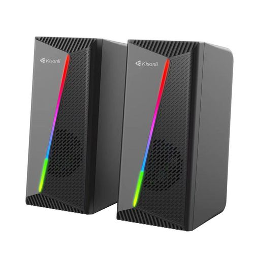 Kisonli  X30 game speaker usb 2.0 speaker with RGB light Black Color