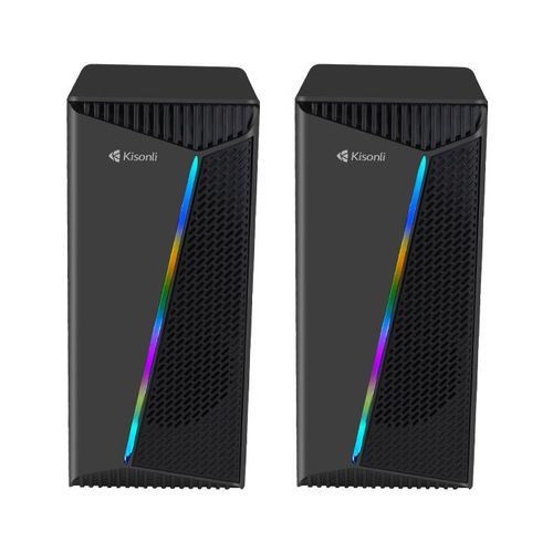 Kisonli  X30 game speaker usb 2.0 speaker with RGB light Black Color
