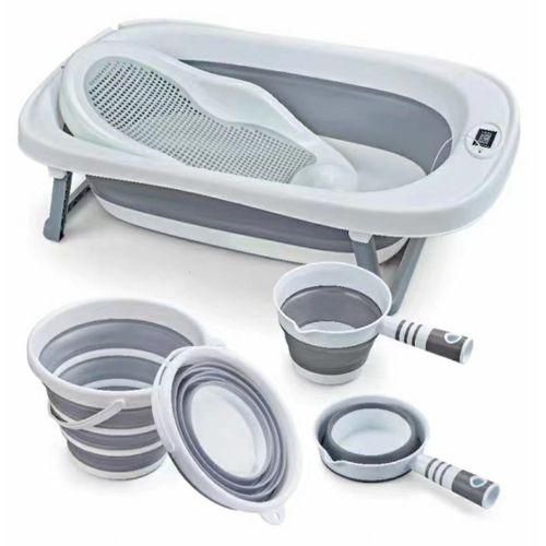 4PCS Baby Foldable Bath Tub Set