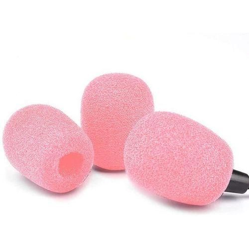 10 Pack Lapel Headset Microphone Windscreen, Microphone Sponge Foam Cover Mini Size Lavalier Microphone Windscreen Pink NO5115
