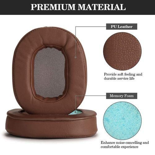 Ear Cushions Memory Foam Earpads Cover Replacement Ear Pads for ATH M50X Fits Audio Technica M40X M30X M20 Brown NO5115
