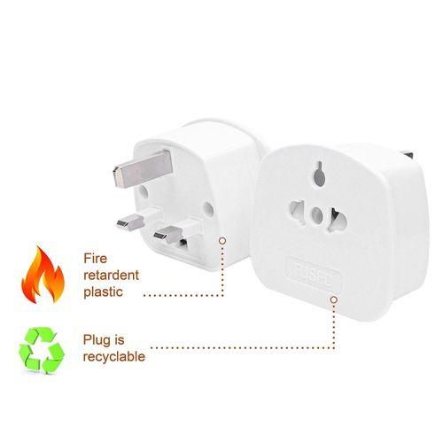 Travel Adapter for China Eu Us to Uk White Plug Pack of 2 NO5112