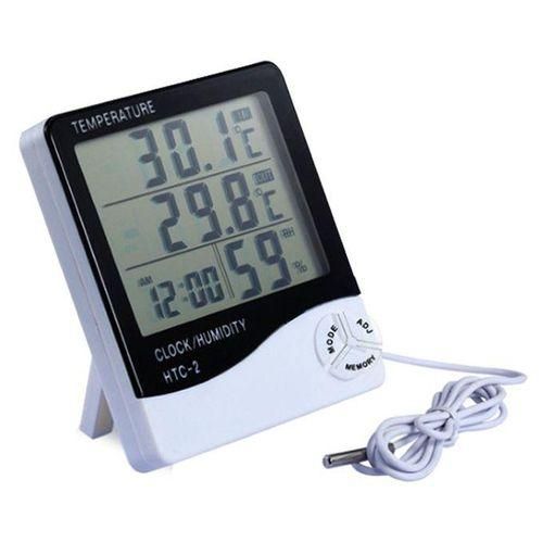 Htc Hygrometer LCD Digital Temperature Humidity Meter Clock Calendar HTC2 HTC2