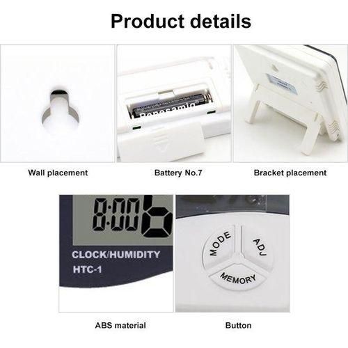 Htc Hygrometer LCD Digital Temperature Humidity Meter Clock Calendar HTC2 HTC2