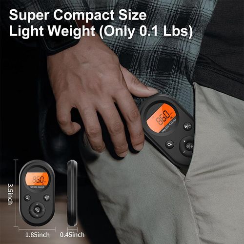 Mini Portable Radio, Rechargeable With Backlit FM/AM