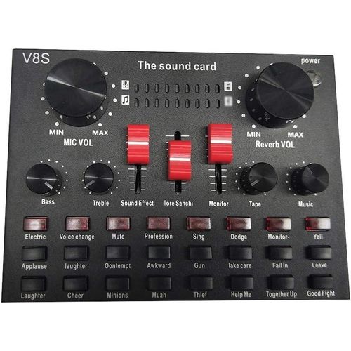 Microphone BM800 Condenser Microphone With V8S Live Sound Card Set Recording Studio Equipment Bluetooth Sound Mixer 3.5mm Audio Interface With 16 Sound Effects 6 Connecting Methods Dual DSP Noise Reduction Chip For Live Streaming Recording Game PC