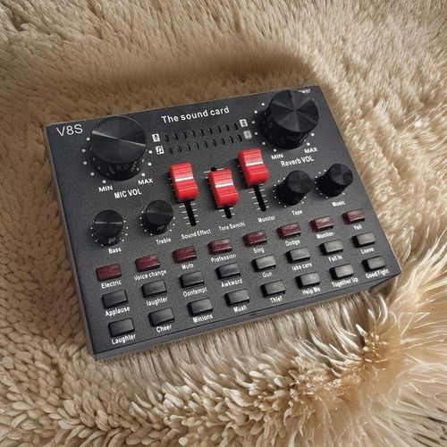 Microphone BM800 Condenser Microphone With V8S Live Sound Card Set Recording Studio Equipment Bluetooth Sound Mixer 3.5mm Audio Interface With 16 Sound Effects 6 Connecting Methods Dual DSP Noise Reduction Chip For Live Streaming Recording Game PC