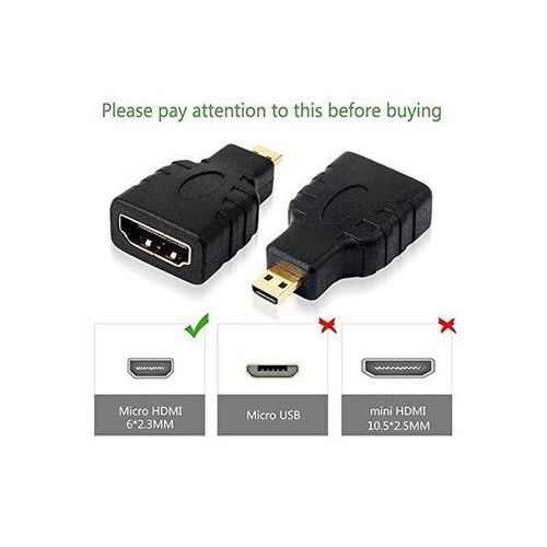 A General Micro HDMI to HDMI Adapter Connector HD 1080P Black