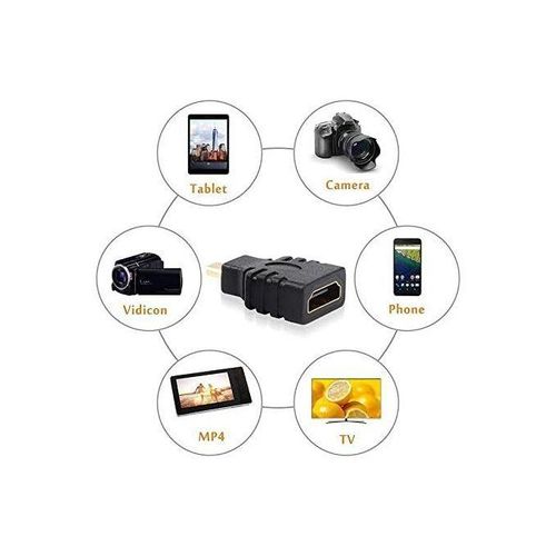 A General Micro HDMI to HDMI Adapter Connector HD 1080P Black