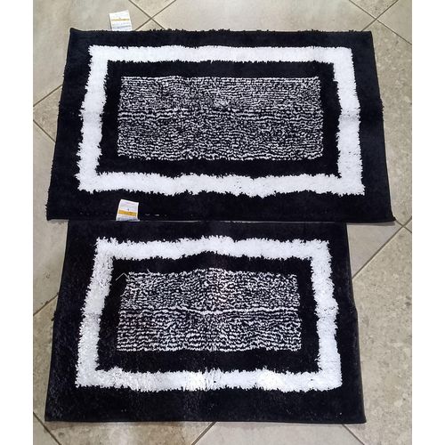 2Piece Bathroom Runner Rug Gray Non-Slip Long Bath Mat Soft And Water Absorbent Bath Rug Machine Washable Fluffy Microfiber Floor Mats For Bathroom Tub Sink Shower Black, Grey Multi Color