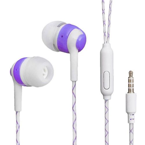 New Luminous Earphone With Microphone Glow In The Dark Headphones Earbuds Headset for Samsung Xiaomi,Purple NO5124