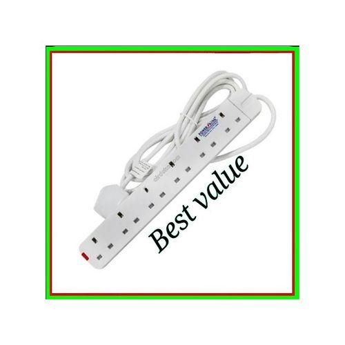 Power King  6 Way Quality Extension Socket With A 3Meter Cable.