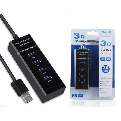 USB HUB 3.0 Super-speed 30cm For Desktop Laptop 4Port-Black