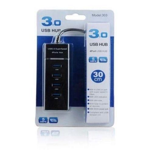 USB HUB 3.0 Super-speed 30cm For Desktop Laptop 4Port-Black