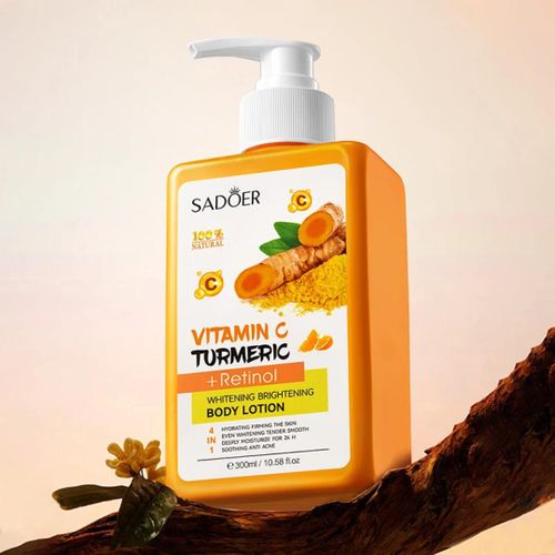 Diamond Glowing Skincare Turmeric & Retinol Body Lotion &ndash; Moisturizer for Dry Skin &ndash; Firming & Toning &ndash; Vitamin C &ndash; Women & Men &ndash; 250ml