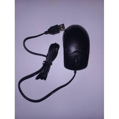 Wired Mouse 3D 2 Buttons 1 X Wheel USB-Black