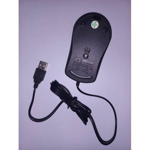 Wired Mouse 3D 2 Buttons 1 X Wheel USB-Black