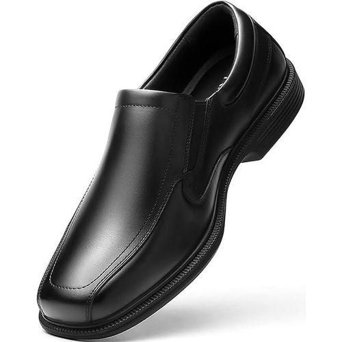 SVNKE Men's Casual Slipon Loafers PU  Leather Stretch Shoes Square Toe Wedding Formal Dress Luxury Business Office