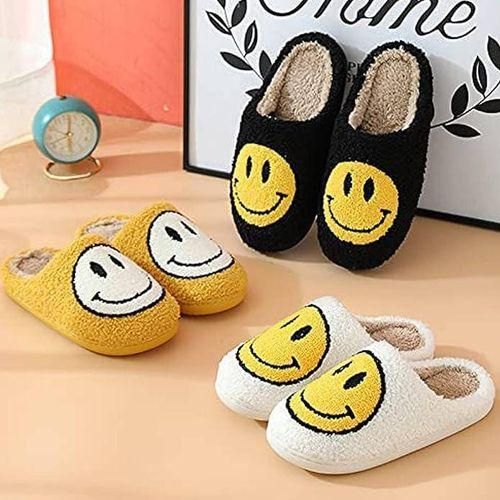 Unisex Kids Smile Face Slippers Slipon Cozy Indoor Antiskid House Shoes
