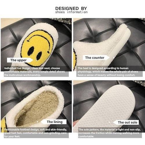 Unisex Kids Smile Face Slippers Slipon Cozy Indoor Antiskid House Shoes