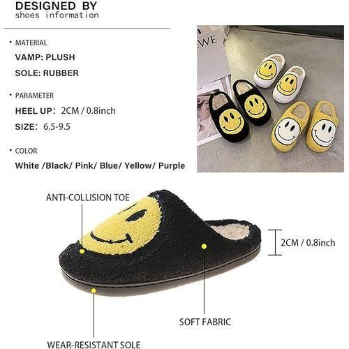 Unisex Kids Smile Face Slippers Slipon Cozy Indoor Antiskid House Shoes