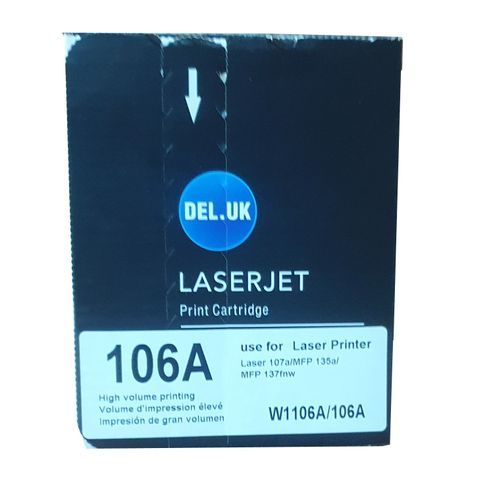 Del.uk 106A Toner Cartridge (W1106A Laser Toner)-Black