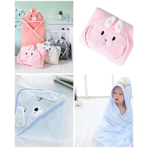 Hooded  Baby Towel, Pink, Color varies