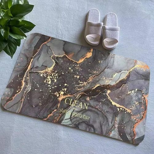 Bathroom Rugs Gray Marble 60X40 CM Velvet Bath Mat Non-Slip Modern Small Rug Soft Luxury Microfiber Machine Washable Small Rug Bath Rug for Bathroom Tub Shower Rug - Multicolor