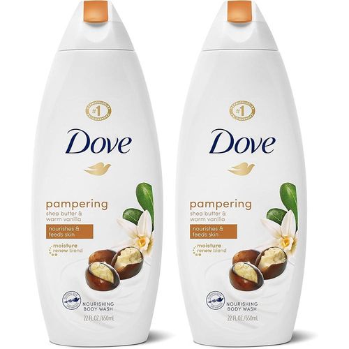 Dove Body Wash / Shower Gel 500ML  Plus * 2 FREE EXFOLIATING GLOVES  * _Multicolour