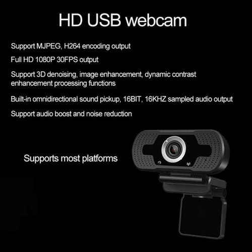 1pc HD Webcam 1080P With Microphone PC Laptop Desktop Android TV USB