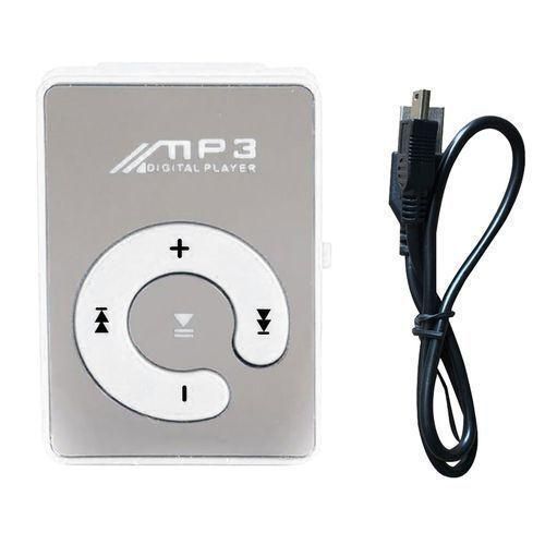 Mp3 Player Clip Design Memory Mirror Plastic TF Card MP3 Music Player For SportWhite