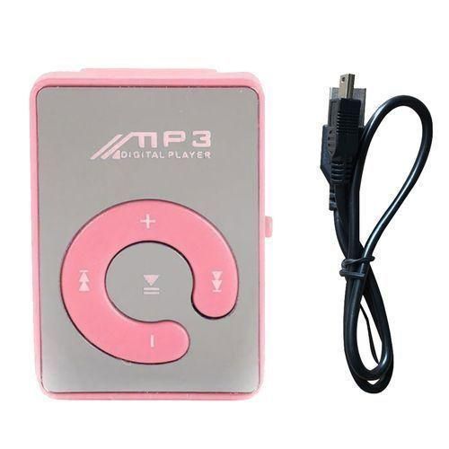 Mp3 Player Clip Design Memory Mirror Plastic TF Card MP3 Music Player For SportWhite