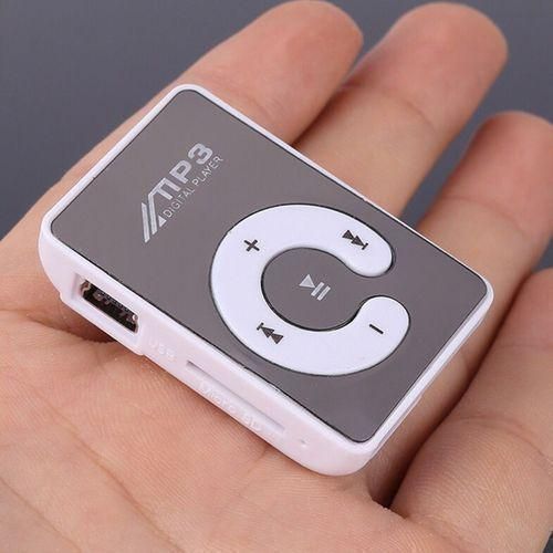 Mp3 Player Clip Design Memory Mirror Plastic TF Card MP3 Music Player For SportWhite