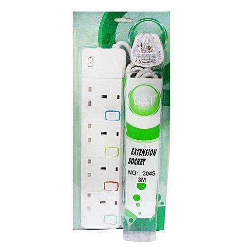 Gt G&T 13A 4 Way Extension Socket - White