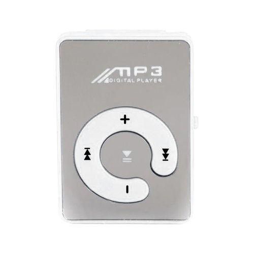 Mini Clip Sport MP3 Music Player With Mirror Surface CShape Playback Key Card Slot For Gym Sport RunningWhite