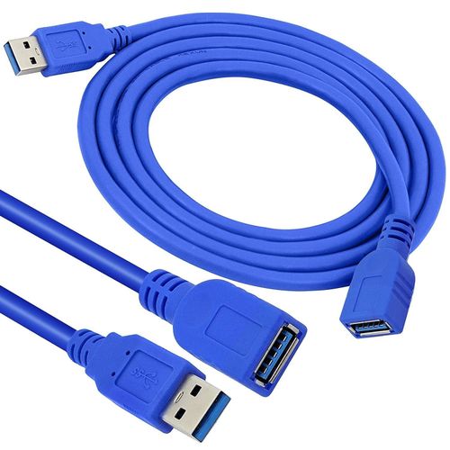 USB 3.0 Male to Female Extension Cable 1.5m Blue color