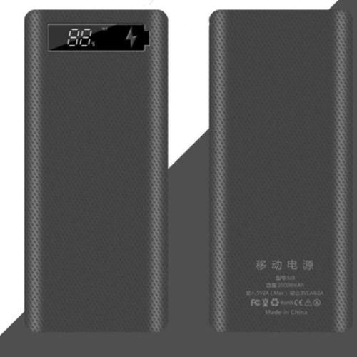 18650 Battery Power Bank Case LCD Display Support 20000MAh Black
