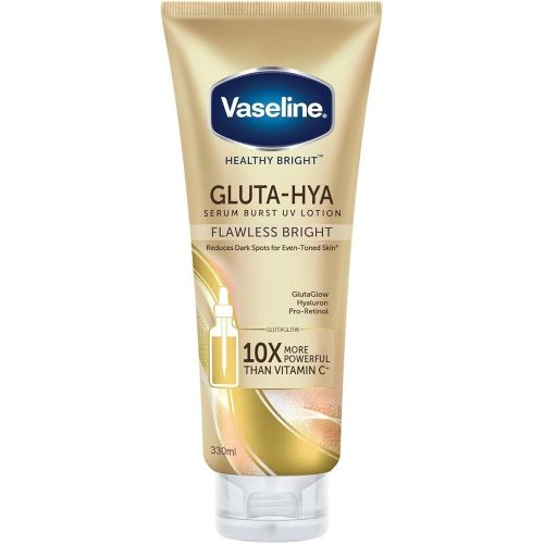 Vaseline Essential Even Tone Body Lotion With Moisturising Petroleum Jelly, Flawless Glow, Gluta-Hya Serum Burst UV, 10X More Powerful Than Vitamin C