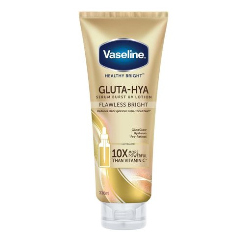 Vaseline Essential Even Tone Body Lotion With Moisturising Petroleum Jelly, Flawless Glow, Gluta-Hya Serum Burst UV, 10X More Powerful Than Vitamin C