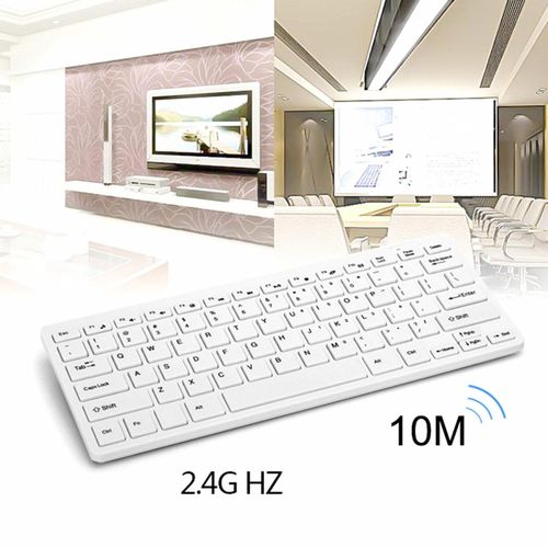 Compact 2.4GHz Wireless Keyboard And Mouse Set - White